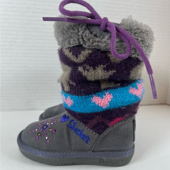 Skechers Twinkle Toes Toddler Girls Grey size 5 boots. 10415N - Picture 2 of 8